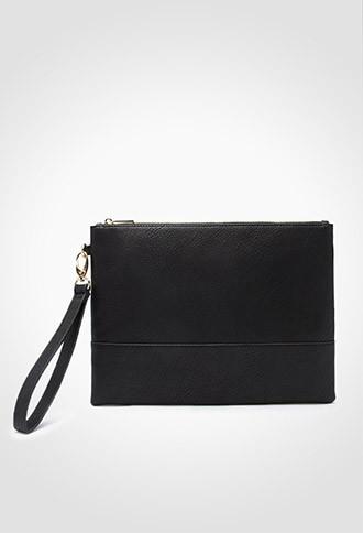 Forever21 Faux Leather Clutch (black)