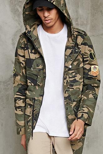 Forever21 Patched Camo Utility Jacket