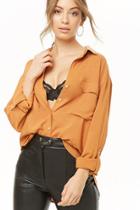 Forever21 High-low Button-front Shirt