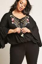 Forever21 Plus Size Geo-embroidered Top