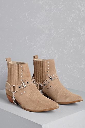 Forever21 Y.r.u. Studded Suede Booties