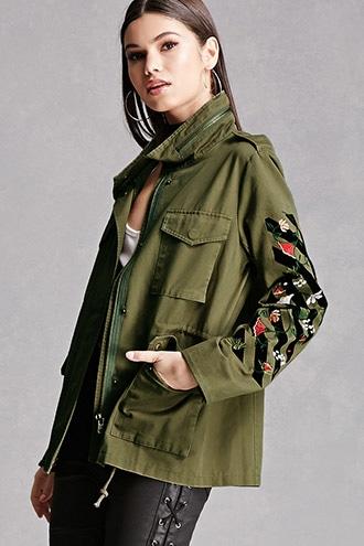 Forever21 Filtre Embroidered Jacket