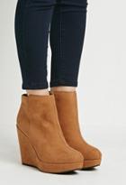 Forever21 Faux Suede Wedge Booties (tan)