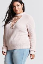 Forever21 Plus Size Caged Lace-up Sweater