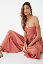 Forever21 Boho Me Off-the-shoulder Culotte Jumpsuit