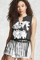 Forever21 Wolf Graphic Muscle Tee