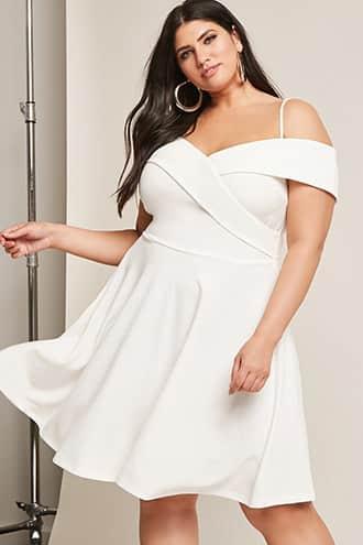 Forever21 Plus Size Surplice Open-shoulder Dress