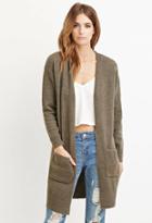 Love21 Women's  Contemporary Open-front Longline Cardigan (olive)