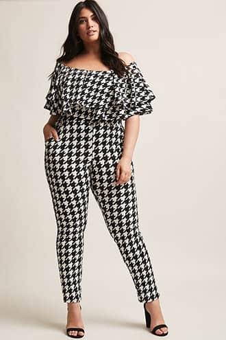 Forever21 Plus Size Eta Houndstooth Pants