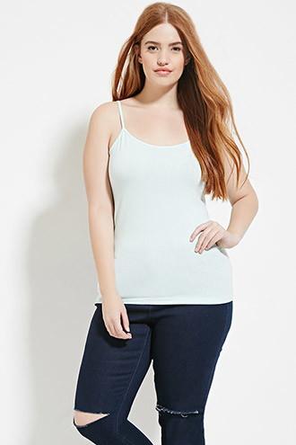 Forever21 Plus Women's  Mint Plus Size Classic Knit Cami