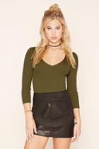 Forever21 Women's  V-neck Sweater Top