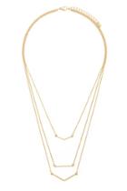 Forever21 Gold Layered Curved Pendant Necklace