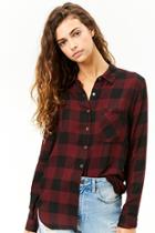 Forever21 Button-front Buffalo Plaid Shirt