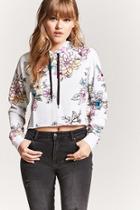 Forever21 Floral French Terry Hoodie