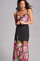 Forever21 Illusion Neck Embroidered Gown