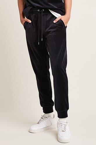 Forever21 Drawstring Velvet Joggers