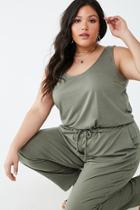 Forever21 Plus Size Sleeveless Drawstring Jumpsuit