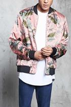 Forever21 Tropical Print Bomber Jacket