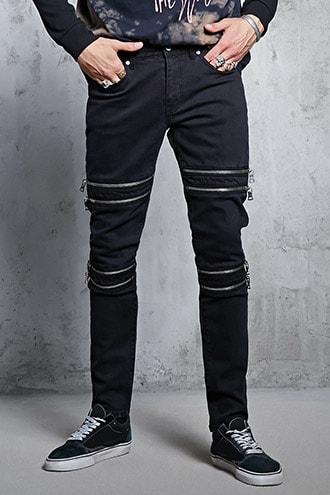 Forever21 Slim-fit Zipper Detail Jeans