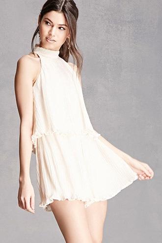 Forever21 Lush Flounce Halter Romper