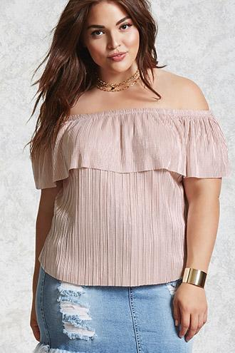 Forever21 Plus Size Metallic Flounce Top