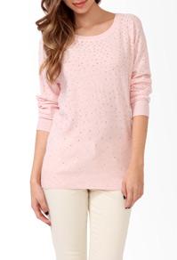 Forever21 Rhinestoned Raglan Sweater
