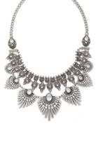 Forever21 B.silver & Clear Matchstick Statement Necklace