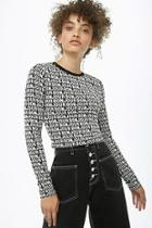 Forever21 Bonjour Graphic Semi-cropped Top