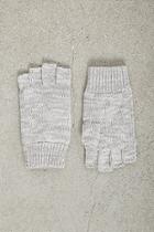 21 Men Grey & Cream Men Marled Fingerless Gloves