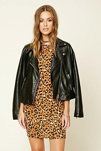 Love21 Women's  Contemporary Animal Print Dress