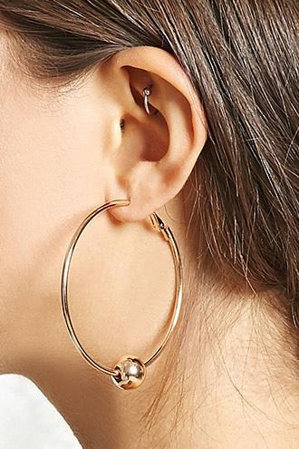 Forever21 Ball Hoop Earrings