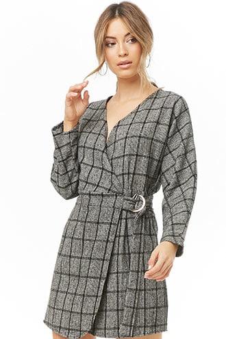 Forever21 Surplice Grid Mini Dress