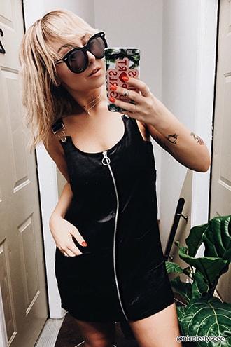 Forever21 Satin Ring Pull Overall Dress