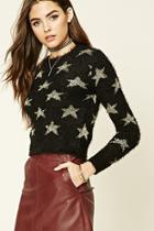 Forever21 Star Pattern Fuzzy Knit Sweater