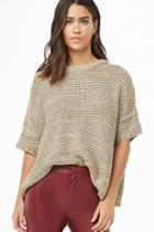 Forever21 Marled Purl Knit Dolman Sweater