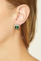 Forever21 Emerald Faux Gem Studs