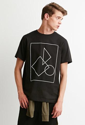 21 Men Geo Print Tee