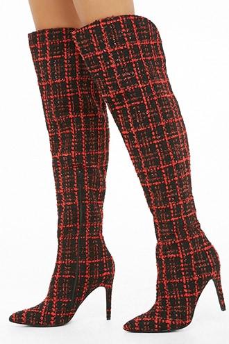 Forever21 Privileged Over-the-knee Tweed Boots