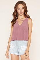 Forever21 Women's  Stretch Knit Cutout Top
