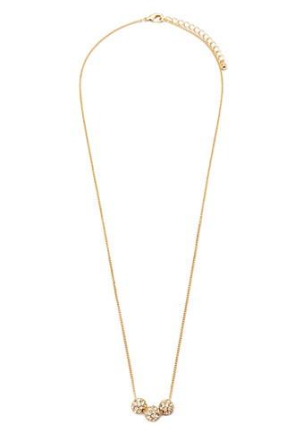 Forever21 Rhinestone-encrusted Charm Necklace (gold/clear)