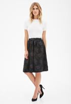 Forever21 Contemporary Rose-patterned A-line Skirt