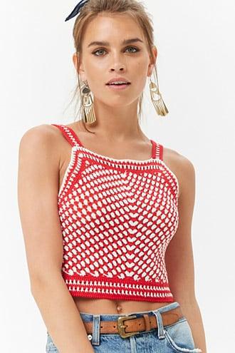 Forever21 Multi-colored Crochet Crop Top