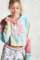 Forever21 Active Tie-dye Crop Hoodie