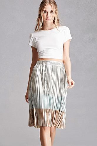 Forever21 Twelve Metallic Accordion Skirt
