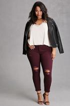 Forever21 Plus Women's  Plum Plus Size Mid-rise Jeans