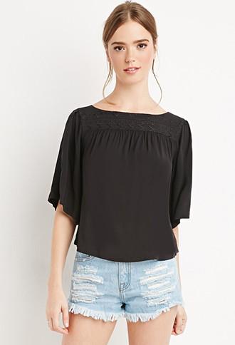 Forever21 Dolman-sleeved Peasant Top