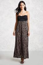 Forever21 Strapless Leopard Maxi Dress