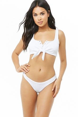Forever21 Ribbed Bikini Top & Bottoms Set