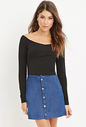 Forever21 Off-the-shoulder Crop Top