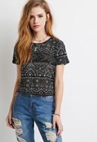 Forever21 Women's  Tribal Print Boxy Tee
